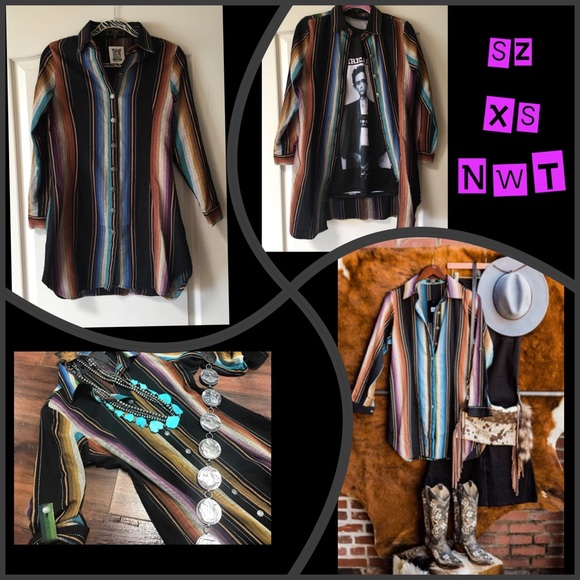L&B Other - Charcoal serape tunic